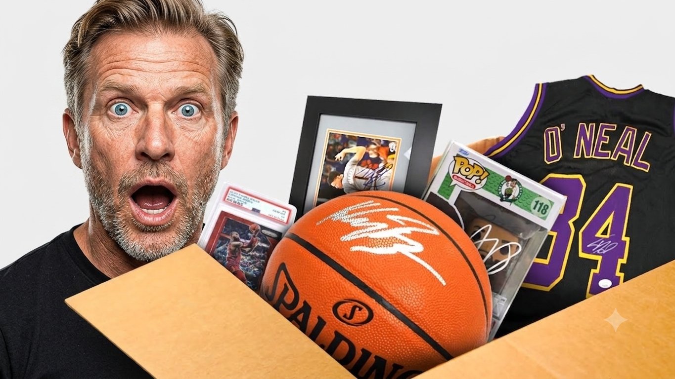 Basketball fan mystery box full of sports collectibles